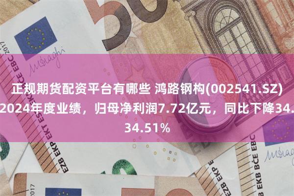 正规期货配资平台有哪些 鸿路钢构(002541.SZ)发布2024年度业绩，归母净利润7.72亿元，同比下降34.51%